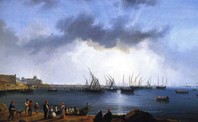 Porto di Manfredonia visto da Philipp Hackert 1789-1793